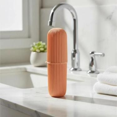 Imagem de Porta Escova e Pasta de Dente Estojo Multiuso Para Viajem Plasútil Com