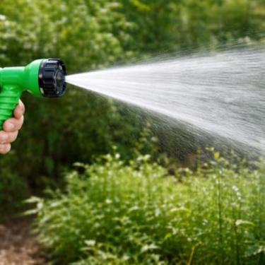 Imagem de Mangueira Flexível Super Compacta, Expansível 3x, Verde, Com Pistola de 7 Jatos, Para Lavar Carros, Calçadas e Regar Plantas