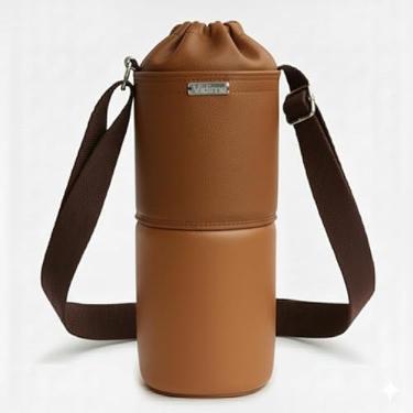 Imagem de Bolsa Térmica (MARROM COM CARAMELO) RAMIERE para Garrafa de 2 LITROS em Couro Sintético - Coleção Cores VERÃO 2026