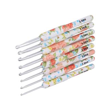 Imagem de Naroote Conjunto de Gancho de crochê de Alumínio para Impressão Com 8 Ganchos Coloridos, Agulha de tricô Ergonômica para crochê e Artesanato, Ideal para (Flor Pequena Amarela)