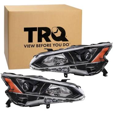 Imagem de TRQ Conjunto de montagem de farol de 2 peças lado do motorista e do passageiro compatível com Nissan Altima 2022-2023 NI2502299 NI2503299 260106CA0B 260606CA0B