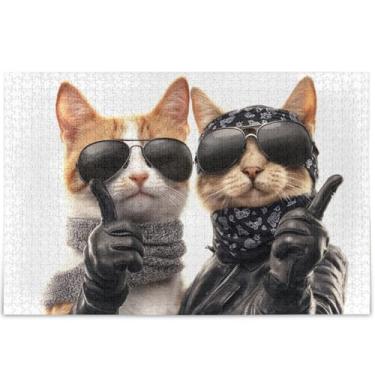 Imagem de Quebra-cabeças engraçados personalizados para cães e gatos, 500 peças para adultos, decoração de casa, arte, quebra-cabeças grandes e legais, presentes tecnológicos, 52 x 37,8 cm