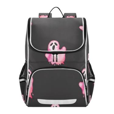 Imagem de Joisal Kids Backpacks for Girls Student Back to School Bag Personalized Fun Book Bag Elementary Backpacks for Boys Pink Ghost Black