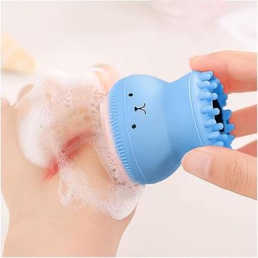 Imagem de Escova de silicone super macia para limpeza facial e massagem corporal em forma de polvo com escova massageadora, esfregão manual de limpeza facial, almofada de lavagem portátil para couro cabeludo
