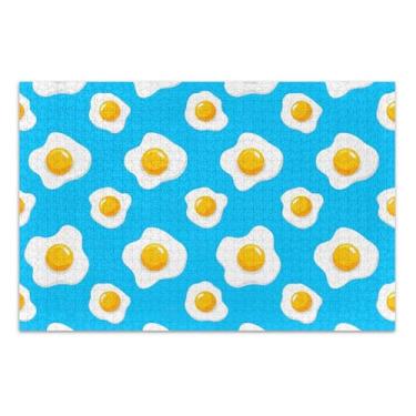 Imagem de Quebra-cabeça para adultos 1000 peças de arte engraçada impressão animal personalizado difícil família quebra-cabeça ovos fritos azul branco elefante festa presentes, 75 x 40 centímetros