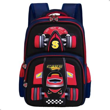 Imagem de Mochila Para Meninos Infantil Carro de Corrida Escolar 3D-Masculino