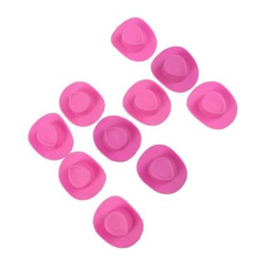Imagem de Luwecf Conjunto de 10 Miniaturas de Chapéus de Cowboy para Bonecas de 30 Cm, Ideal para Brincar de Casinha, Fantasias E Projetos DIY, rosa