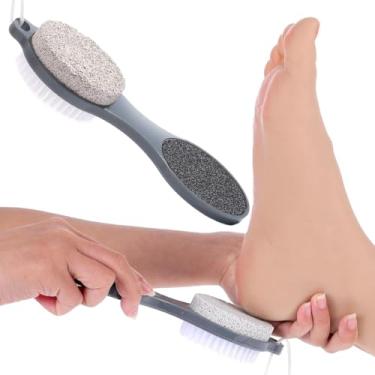 Imagem de Ferramentas de pedicure multiuso 4 em 1 metro com esfregão, pedra-pomes, papel de lixa e areia (cinza)