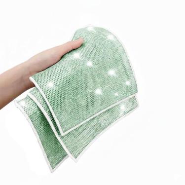 Imagem de Pano Arame Metalico Kit 3 Multiuso Limpeza Cozinha Pratos Talheres - i