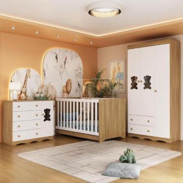 Imagem de Quarto de Bebê Completo com Berço Americano 3 em 1 Doçura Multimóveis 
