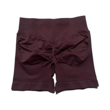 Imagem de Shorts De Yoga Femininos De Cintura Alta Para Fitness E Treino, Com Ef