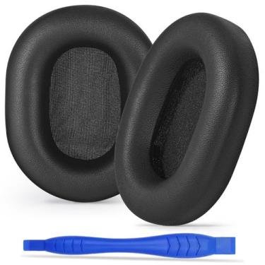 Imagem de Almohadillas Auriculares Aurivor WH-1000XM5 de Cuero de Cordero Negro