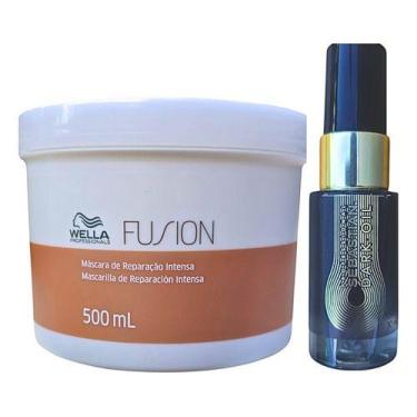 Imagem de Kit Wella Fusion Máscara Recontrução 500ml Sebastian Dark Oil 30ml - W