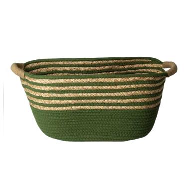 Imagem de Paramount Plásticos - Cesto De Fibra Natural e Algodão C/Alça Branco