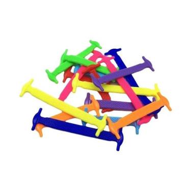 Imagem de Cadarços Elásticos De Silicone Para Crianças, 16 Peças, Sem Amarração,