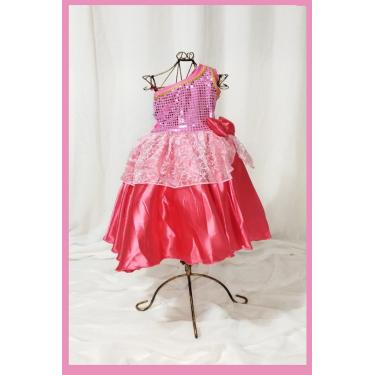 Imagem de Vestido Fantasia Luxo Princesas Rosa
