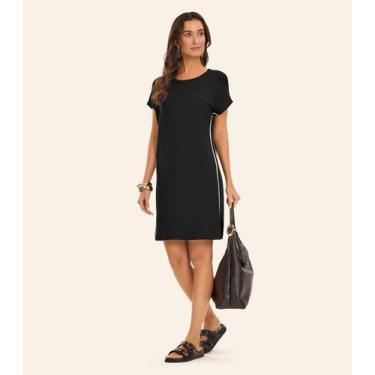 Imagem de Vestido Curto Molecotton de Viscose Rovitex Preto, G, Preto