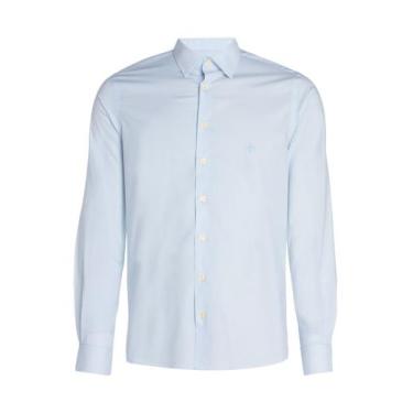Imagem de Camisa Dudalina Masculina Slim Tricoline Stretch Lisa Azul Claro, L/G
