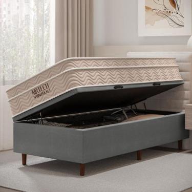 Imagem de CAMA BOX BAÚ BLINDADO SOLTEIRO COM COLCHÃO MOLAS ENSACADAS AIRTECH ORT