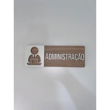 Imagem de Placa de sinalização Administração em mdf - Realaser Store