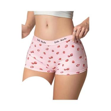 Imagem de Conjunto De 4 Calcinhas Boxer De Algodão Para Mulheres Com Estampa De 