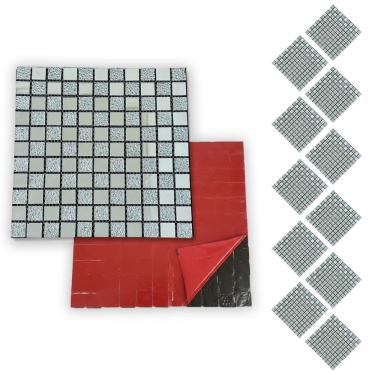 Imagem de Pastilha De Vidro Adesiva Kit 11 Uni Parede Banheiro Lavabo Cozinha Sala Decorativa Reforma Requintado Facil Aplicacao