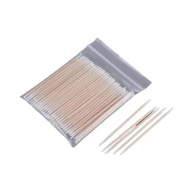 Imagem de Cotonetes Ultra Detalhados Com Ponta De Madeira Descartáveis Para Remo