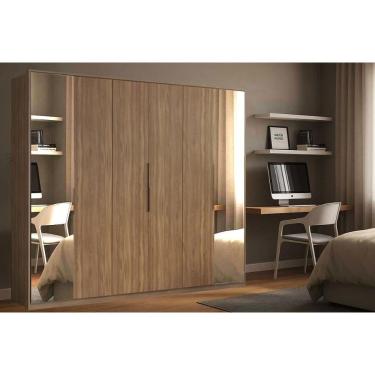 Imagem de Guarda Roupa Casal Atrice Amêndola Touch 6 Portas de Bater 6 Gavetas MDP com Espelho Amêndola Demóbile