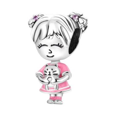 Imagem de Pingentes De Patins De Balé Rosa Femininos Em Prata 925 Para Pulseira,