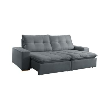 Imagem de Sofá Retrátil Com Encosto 2,10m Star 35 Molas Ensacadas Braço 25cm