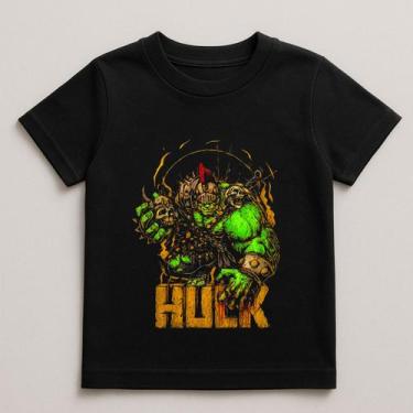 Imagem de Camiseta Infantil Hulk 100% Algodão - Mil Camisetas, Preto, 16