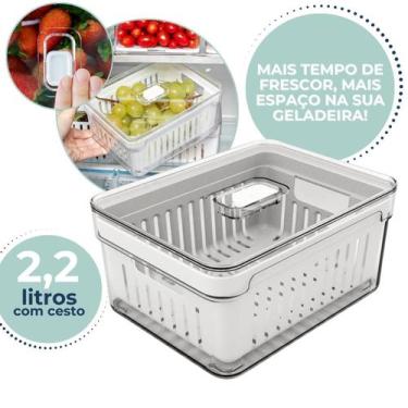 Imagem de Organizador de Geladeira com Cesto 2,2L Clear Fresh Ou