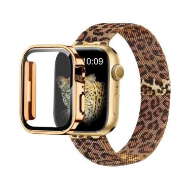 Imagem de Pulseira Milanese Em Ouro, Prata E Estampa De Leopardo Para Apple Watc