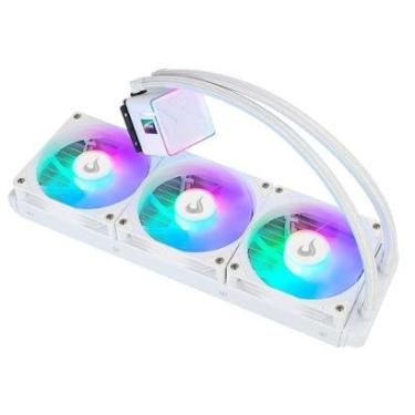 Imagem de Water Cooler Gamer Rise Mode Frost, ARGB Rainbow, 360mm, AMD e Intel, Branco - RM-WCF-0...