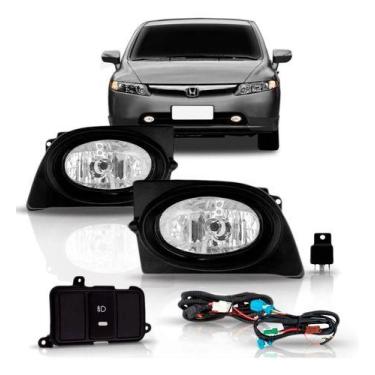 Imagem de Kit farol neblina milha honda civic 2007 2008 com grade - SP ACESSÓRIO