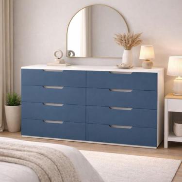 Imagem de Cômoda para Quarto 8 Gavetas 150cm Madri - Politorno