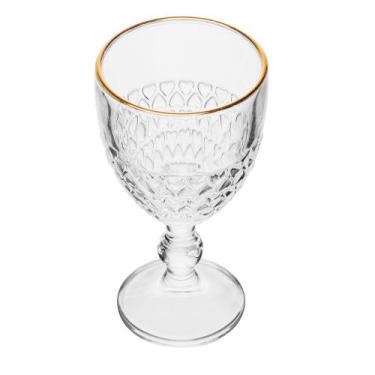 Imagem de Taça de Água Coração com Fio de Ouro 320ml Vidro - Lyor