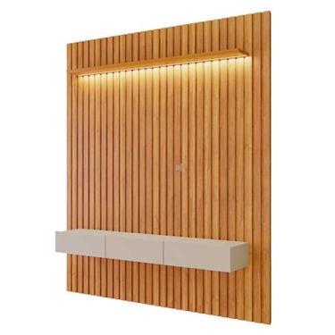 Imagem de Home para Tv até 65" Com LED Sala 1,85m Permobili Maragogi Nature/Off 