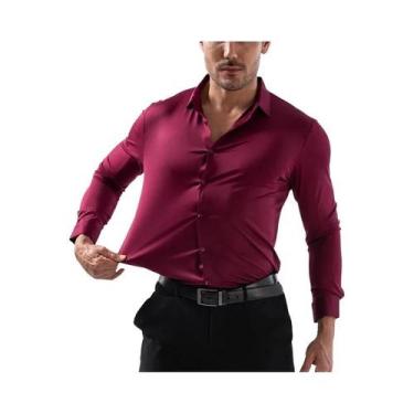 Imagem de Camisa Esportiva Masculina De Manga Longa Sem Costura De Alta Elastici