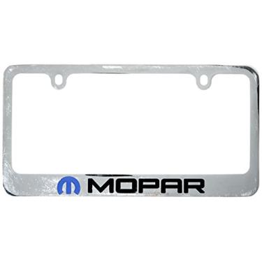 Imagem de Moldura de licença de metal cromado com logotipo Mopar