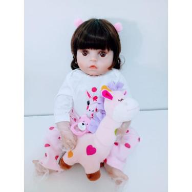 Imagem de Boneca Bebe Reborn Realista Girafinha Menina de Silicone