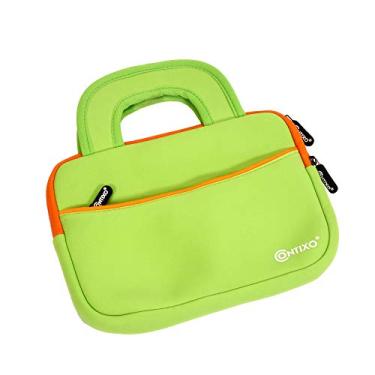 Imagem de Contixo Bolsa para tablet de 10 polegadas – Compatível com tablets infantis Contixo K102 e K103 de 10 polegadas, capa protetora à prova de choque e resistente à água com bolso para acessórios (verde)