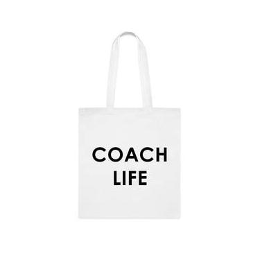 Imagem de Bolsa Coach, Bolsa de Vida Coach, Presente de Treinador, Presente para Treinador, Bolsa de Ombro Coach, Sacolas Reutilizáveis para Treinador, Cesta de Aniversário de Natal, Branco