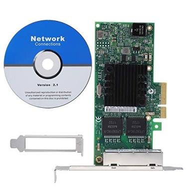 Imagem de ASHATA Placa de rede, PCI-E 4 portas para servidor Gigabit Ethernet adaptador de placa de rede para i350 T4 PCI-Ex4, placa LAN Gigabit Desktop PCI-E cartão de rede PCIE-E e Rj45