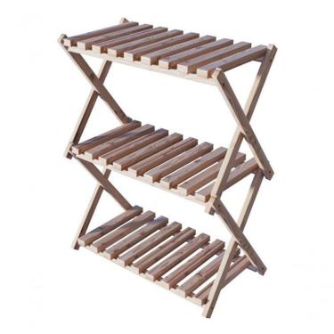 Imagem de Sapateira Portatil Design Sanfona Pinus Cor Natural