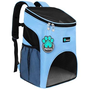 Imagem de (Light Blue) - Premium Pet Carrier Backpack for Cats and Small Dogs by PetAmi Ventilated Design, Safety Strap, Buckle Support Designed for Travel, Hiking & Outdoor Use