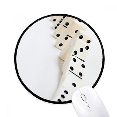 Imagem de Mousepads redondos antiderrapantes para jogos Pai Gow Domino com bordas costuradas pretas, presente de escritório