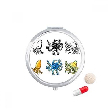 Imagem de Caixa de comprimidos com ilustração de polvo Marine Life Caixa de armazenamento de medicamentos