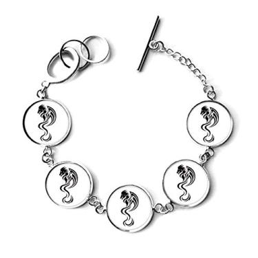 Imagem de DIYthinker Bracelete com silhueta de flor de dragão e joias