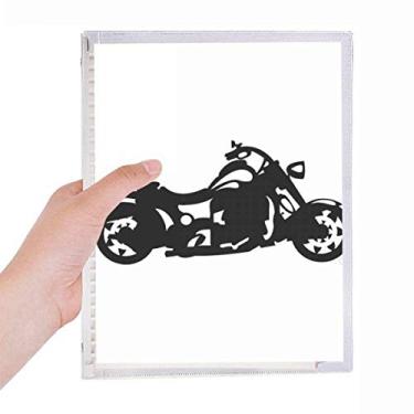Imagem de Caderno com estampa de ilustração preta de motocicleta, diário de folhas soltas recarregável, cadernos, caderno escolar, papelaria